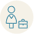 Icon of woman with suitcase