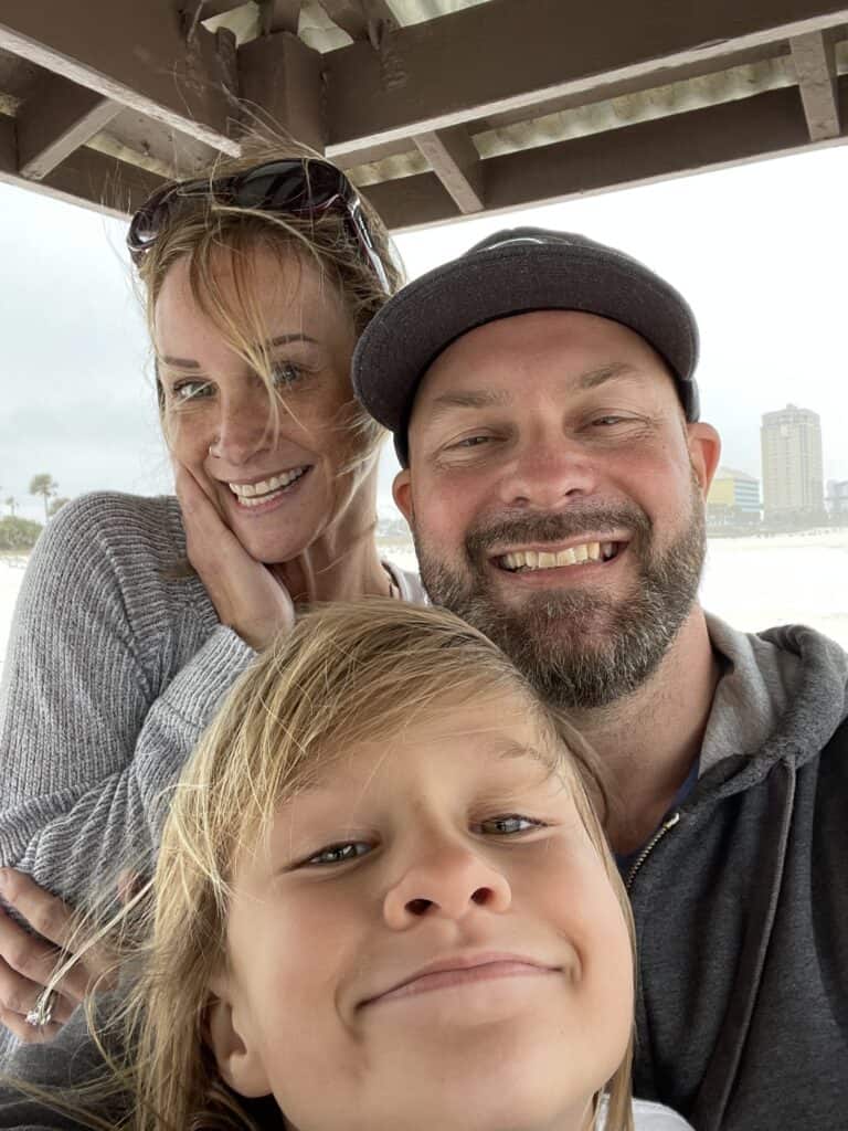 Rachelle Mitchell with family outdoors