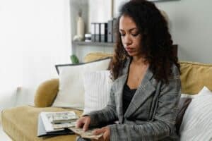A Woman Counting Money