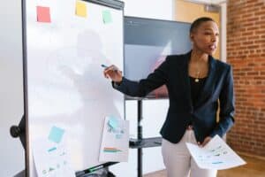 A Fractional CFO discussing annual business budget